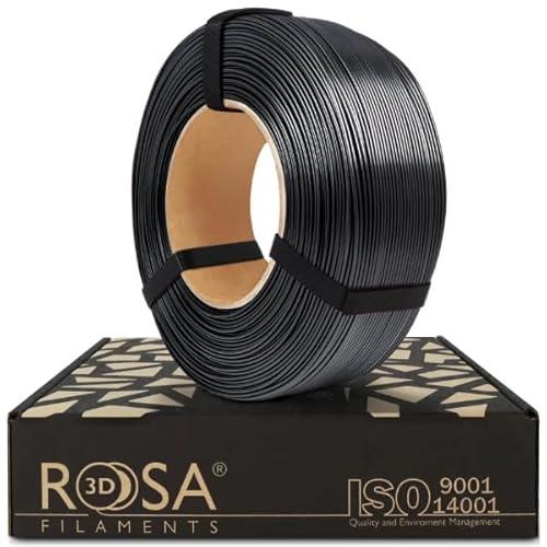 ROSA 3D PET-G Standard High Speed Filament 1.75 mm für 3D Drucker | Druckmaterialien Leicht Glänzend PETG 3D Drucker Filament | Filament 3D Printing Materials | Schwarz Refill 1 kg von ROSA 3D FILAMENTS