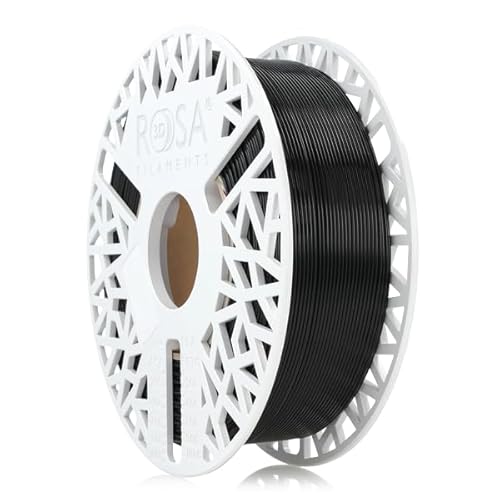 ROSA 3D PET-G Standard High Speed Filament 1.75 mm für 3D Drucker | Druckmaterialien Leicht Glänzend PETG 3D Drucker Filament | 3D Printing Materials | Schwarz Spule 1 kg von ROSA 3D FILAMENTS