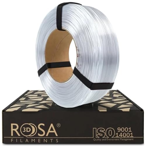 ROSA 3D PET-G Standard High Speed Filament 1.75 mm für 3D Drucker | Druckmaterialien Leicht Glänzend PETG 3D Drucker Filament | Filament 3D Printing Materials | Transparent Refill 1 kg von ROSA 3D FILAMENTS