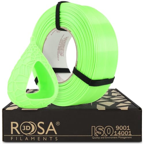 ROSA 3D PET-G Standard High Speed Filament 1.75 mm für 3D Drucker - Druckmaterialien PETG 3D Druckerfilament - 3D Printing Materials - Neon Grün Refill 1 kg von ROSA 3D FILAMENTS