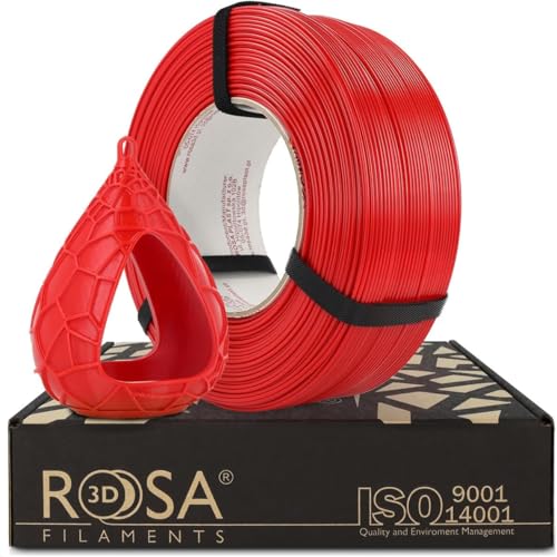 ROSA 3D PET-G Standard High Speed Filament 1.75 mm für 3D Drucker - Druckmaterialien PETG 3D Druckerfilament - 3D Printing Materials - Rot Refill 1 kg von ROSA 3D FILAMENTS