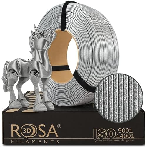 ROSA 3D FILAMENTS 3D-Druck-Filament, Bioabbaubar, Glitzer, 1.75 mm, 1 kg, Silber von ROSA 3D FILAMENTS