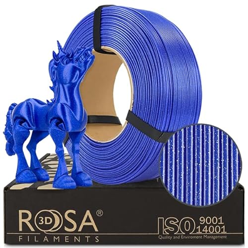 ROSA 3D PLA Galaxy Filament 1.75 mm für 3D Drucker | Druckmaterialien mit silbernem Glitzer Bioabbaubar PLA 3D Drucker Filament | 3D Printing Materials | Saphir Refill 1 kg von ROSA 3D FILAMENTS