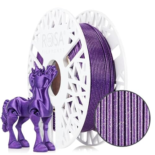 ROSA 3D FILAMENTS 3D-Druck-Filament, Violett, 1.75 mm, 0.5 kg, Bioabbaubar, Glitzer, PLA von ROSA 3D FILAMENTS