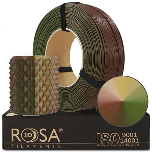 ROSA 3D PLA Magic Filament 1.75 mm für 3D Drucker | Druckmaterialien Leicht Matt Bioabbaubar PLA 3D Drucker Filament | Filament 3D Printing Materials | Army Refill 1 kg von ROSA 3D FILAMENTS