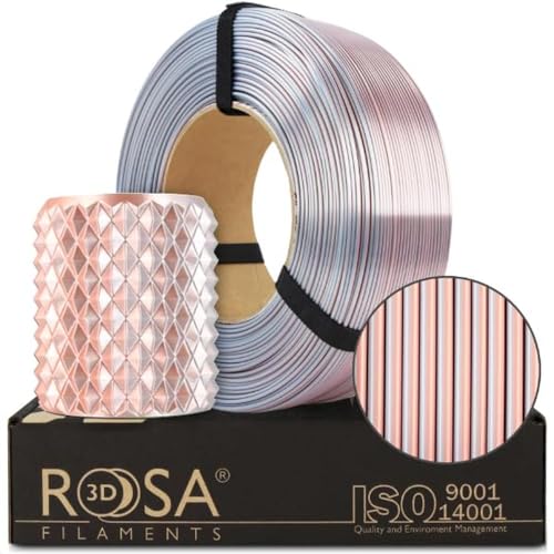 ROSA 3D PLA Magic Silk Filament 1.75 mm für 3D Drucker | Druckmaterialien Leicht Glänzend Bioabbaubar PLA 3D Drucker Filament | 3D Printing Materials | Glamour Refill 1 kg von ROSA 3D FILAMENTS