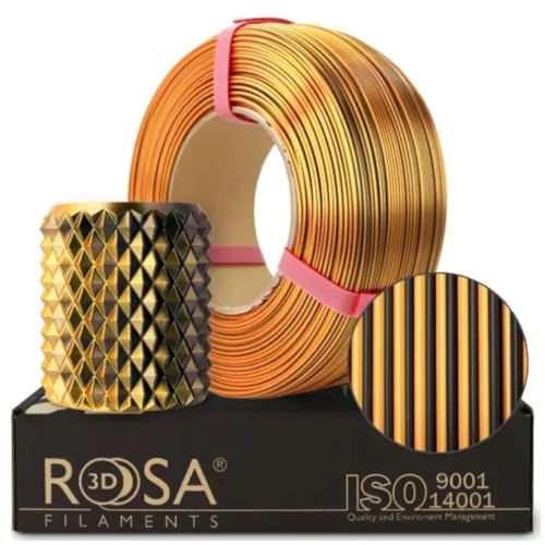 ROSA 3D PLA Magic Silk Filament 1.75 mm für 3D Drucker | Druckmaterialien Leicht Glänzend Bioabbaubar PLA 3D Drucker Filament | 3D Printing Materials | Mystisch Tiger Refill 1 kg ROSA 3D PLA Magic Silk Filament 1.75 mm für 3D Drucker | Druckmaterialien Leicht Glänzend Bioabbaubar PLA 3D Drucker Filament | 3D Printing Materials | Mystisch Tiger Refill 1 kg von ROSA 3D FILAMENTS