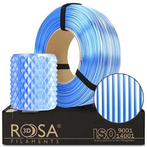 ROSA 3D PLA Magic Silk Filament 1.75 mm für 3D Drucker - Druckmaterialien Leicht Glänzend Bioabbaubar PLA 3D Drucker Filament 3D Printing Materials - Gefrorenes Refill 1 kg von ROSA 3D FILAMENTS