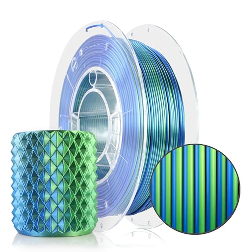 ROSA 3D PLA Magic Silk Filament 1.75 mm für 3D Drucker | Druckmaterialien Leicht Glänzend Bioabbaubar PLA 3D Drucker Filament | 3D Printing Materials | Lagune Spule 0,3 kg von ROSA 3D FILAMENTS