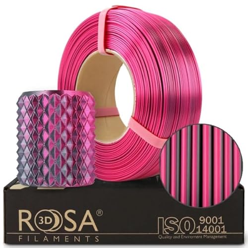 ROSA 3D PLA Magic Silk Filament 1.75 mm für 3D Drucker | Druckmaterialien Leicht Glänzend Bioabbaubar PLA 3D Drucker Filament | Filament 3D Printing Materials | Mystisch Purpur Refill 1 kg von ROSA 3D FILAMENTS