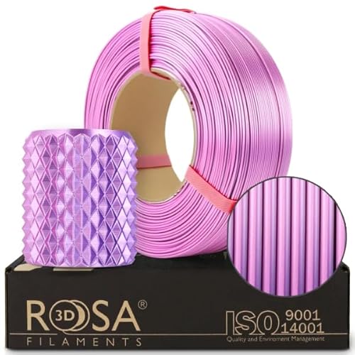 ROSA 3D PLA Magic Silk Filament 1.75 mm für 3D Drucker | Druckmaterialien Leicht Glänzend Bioabbaubar PLA 3D Drucker Filament | Filament 3D Printing Materials | Rosa Dynamisch Refill 1 kg von ROSA 3D FILAMENTS