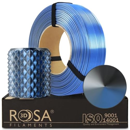 ROSA 3D PLA Magic Silk Filament 1.75 mm für 3D Drucker | Druckmaterialien Leicht Glänzend Bioabbaubar PLA 3D Drucker Filament | Filament 3D Printing Materials | Schatten des Sturms Refill 1 kg von ROSA 3D FILAMENTS