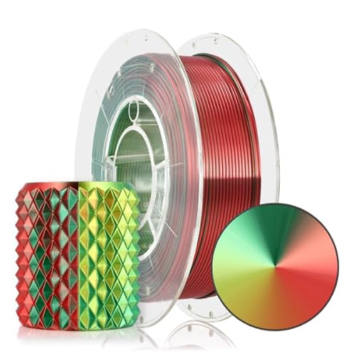 ROSA 3D PLA Magic Silk Filament 1.75 mm für 3D Drucker | Druckmaterialien Leicht Glänzend Bioabbaubar PLA 3D Drucker Filament | 3D Printing Materials | XMAS Spule 0,3 kg von ROSA 3D FILAMENTS