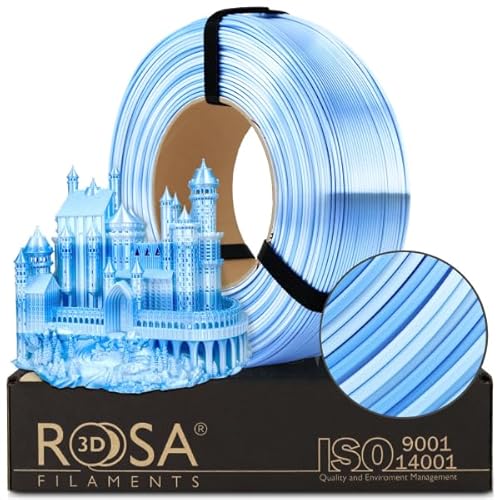 ROSA 3D PLA Multicolour Silk Filament 1.75 mm für 3D Drucker | Druckmaterialien Leicht Glänzend PLA Rainbow 3D Drucker Filament | Filament 3D Printing Materials | Gefroren Refill 1 kg von ROSA 3D FILAMENTS