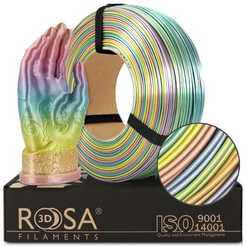 ROSA 3D PLA Multicolour Silk Filament 1.75 mm für 3D Drucker | Druckmaterialien Leicht Glänzend PLA Rainbow 3D Drucker Filament | Filament 3D Printing Materials | Regenbogen Refill 1 kg ROSA 3D PLA Multicolour Silk Filament 1.75 mm für 3D Drucker | Druckmaterialien Leicht Glänzend PLA Rainbow 3D Drucker Filament | Filament 3D Printing Materials | Regenbogen Refill 1 kg von ROSA 3D FILAMENTS