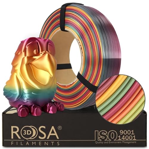 ROSA 3D PLA Multicolour Silk Filament 1.75 mm für 3D Drucker | Druckmaterialien Leicht Glänzend PLA Rainbow 3D Drucker Filament | Filament 3D Printing Materials | Tropisch Refill 1 kg von ROSA 3D FILAMENTS
