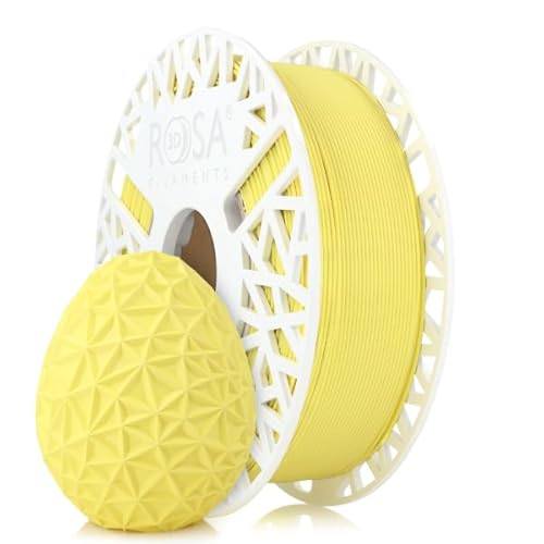 ROSA 3D PLA Pastel Filament 1.75 mm für 3D Drucker | Druckmaterialien Bioabbaubar Leicht Matt PLA 3D Drucker Filament | Filament 3D Printing Materials | Gelb Spule 1 kg von ROSA 3D FILAMENTS