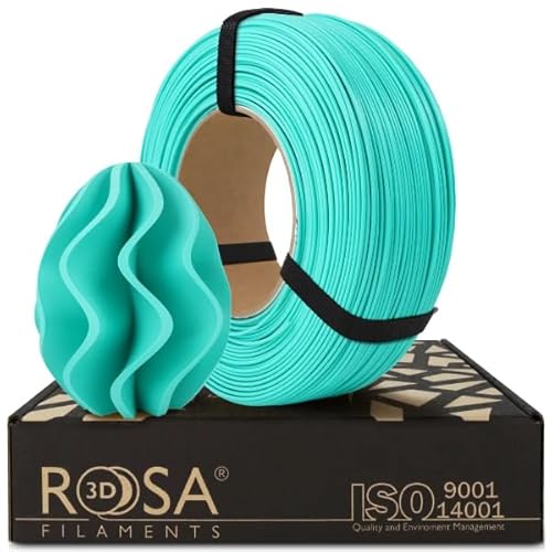 ROSA 3D PLA Pastel Filament 1.75 mm für 3D Drucker | Druckmaterialien Bioabbaubar Leicht Matt PLA 3D Drucker Filament | Filament 3D Printing Materials | Minze Refill 1 kg von ROSA 3D FILAMENTS