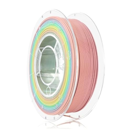 ROSA 3D PLA Rainbow Pastel Filament 1.75 mm für 3D Drucker | Druckmaterialien Leicht Matt PLA Rainbow 3D Drucker Filament | 3D Printing Materials | Regenbogen Pastel Spule 0,35 kg von ROSA 3D FILAMENTS