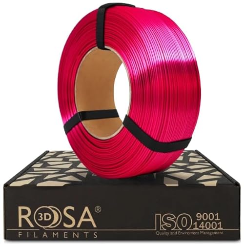ROSA 3D PLA Silk Filament 1.75 mm für 3D Drucker | Druckmaterialien Leicht Glänzend Bioabbaubar PLA 3D Drucker Filament | Filament 3D Printing Materials | Fuchsia Refill 1 kg von ROSA 3D FILAMENTS