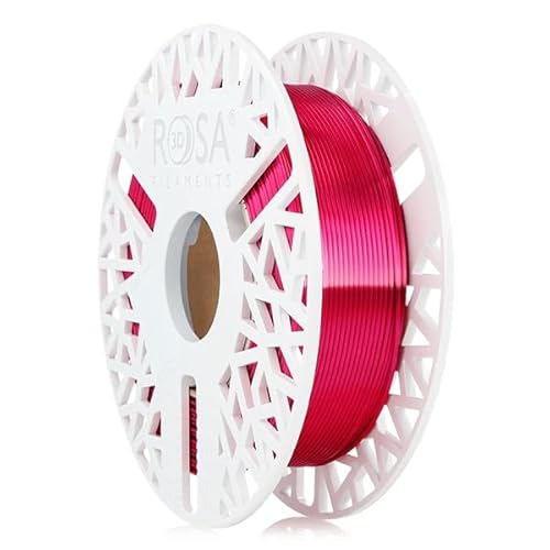 ROSA 3D PLA Silk Filament 1.75 mm für 3D Drucker | Druckmaterialien Leicht Glänzend Bioabbaubar PLA 3D Drucker Filament | Filament 3D Printing Materials | Fuchsia Spule 0,5 kg von ROSA 3D FILAMENTS