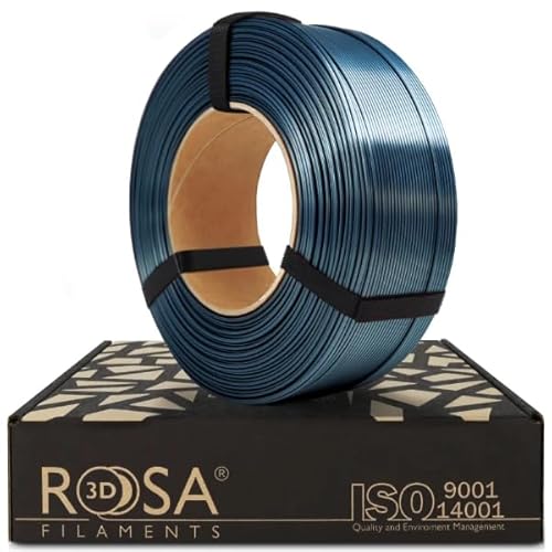 ROSA 3D PLA Silk Filament 1.75 mm für 3D Drucker | Druckmaterialien Leicht Glänzend Bioabbaubar PLA 3D Drucker Filament | Filament 3D Printing Materials | Graphit Refill 1 kg von ROSA 3D FILAMENTS