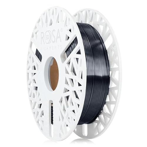 ROSA 3D PLA Silk Filament 1.75 mm für 3D Drucker | Druckmaterialien Leicht Glänzend Bioabbaubar PLA 3D Drucker Filament | Filament 3D Printing Materials | Graphit Spule 0,5 kg von ROSA 3D FILAMENTS