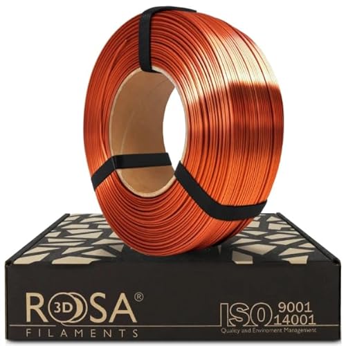 ROSA 3D PLA Silk Filament 1.75 mm für 3D Drucker | Druckmaterialien Leicht Glänzend Bioabbaubar PLA 3D Drucker Filament | Filament 3D Printing Materials | Kupfer Refill 1 kg von ROSA 3D FILAMENTS