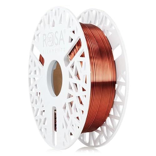 ROSA 3D PLA Silk Filament 1.75 mm für 3D Drucker | Druckmaterialien Leicht Glänzend Bioabbaubar PLA 3D Drucker Filament | Filament 3D Printing Materials | Kupfer Spule 0,5 kg von ROSA 3D FILAMENTS