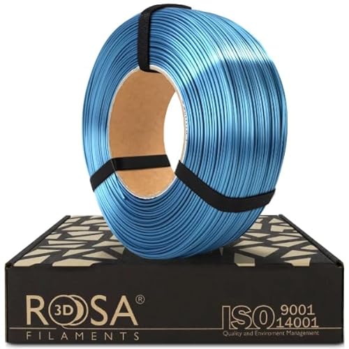 ROSA 3D PLA Silk Filament 1.75 mm für 3D Drucker | Druckmaterialien Leicht Glänzend Bioabbaubar PLA 3D Drucker Filament | 3D Printing Materials | Marineblau Refill 1 kg von ROSA 3D FILAMENTS