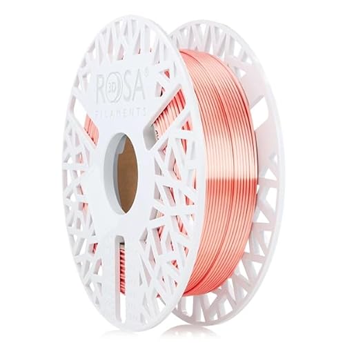 ROSA 3D PLA Silk Filament 1.75 mm für 3D Drucker | Druckmaterialien Leicht Glänzend Bioabbaubar PLA 3D Drucker Filament | Filament 3D Printing Materials | Rosegold Spule 0,5 kg von ROSA 3D FILAMENTS