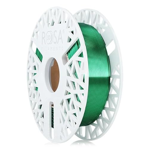 ROSA 3D PLA Silk Filament 1.75 mm für 3D Drucker | Druckmaterialien Leicht Glänzend Bioabbaubar PLA 3D Drucker Filament | Filament 3D Printing Materials | Smaragdgrün Spule 0,5 kg von ROSA 3D FILAMENTS
