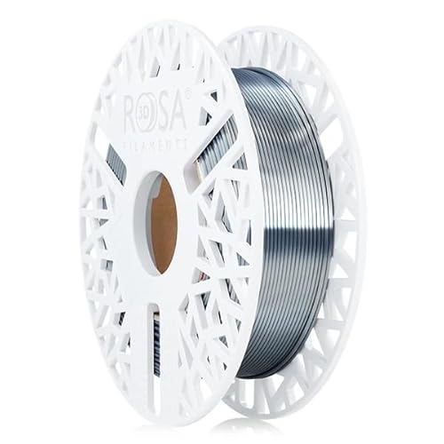 ROSA 3D PLA Silk Filament 1.75 mm für 3D Drucker | Druckmaterialien Leicht Glänzend Bioabbaubar PLA 3D Drucker Filament | Filament 3D Printing Materials | Stahl Spule 0,5 kg von ROSA 3D FILAMENTS