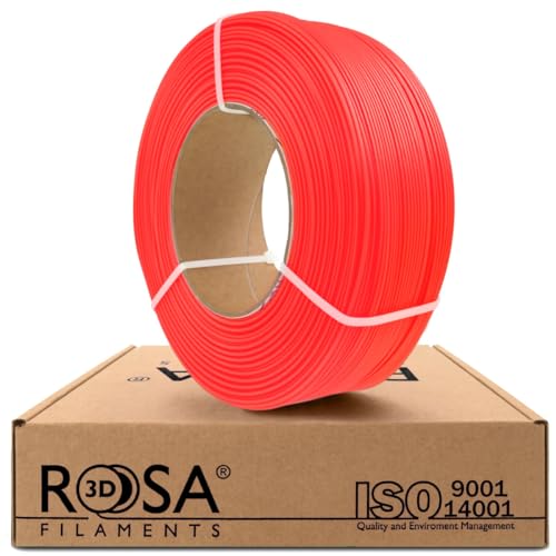 ROSA 3D PLA Starter Filament 1.75 mm für 3D Drucker | Druckmaterialien Leicht Glänzend Bioabbaubar PLA 3D Drucker Filament | Filament 3D Printing Materials | Neon Orange Refill 1 kg von ROSA 3D FILAMENTS