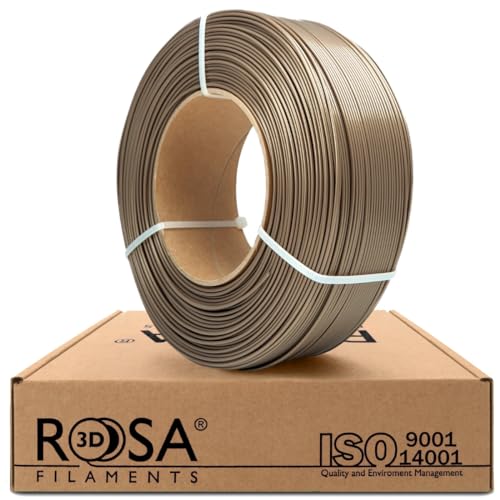 ROSA 3D PLA Starter Filament 1.75 mm für 3D Drucker | Druckmaterialien Leicht Glänzend Bioabbaubar PLA 3D Drucker Filament | Filament 3D Printing Materials | Perlgold Refill 1 kg von ROSA 3D FILAMENTS
