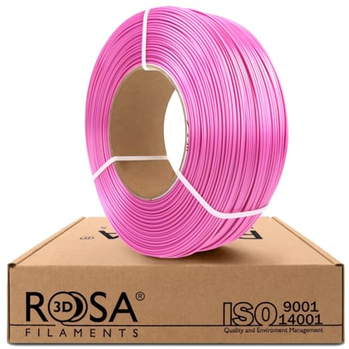 ROSA 3D PLA Starter Filament 1.75 mm für 3D Drucker | Druckmaterialien Leicht Glänzend Bioabbaubar PLA 3D Drucker Filament | 3D Printing Materials | Satin Rosa Refill 1 kg von ROSA 3D FILAMENTS