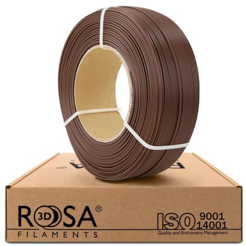 ROSA 3D PLA Starter Filament 1.75 mm für 3D Drucker | Druckmaterialien Leicht Glänzend Bioabbaubar PLA 3D Drucker Filament | Filament 3D Printing Materials | Schokoladenbraun Refill 1 kg von ROSA 3D FILAMENTS