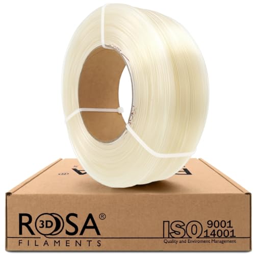 ROSA 3D PLA Starter Filament 1.75 mm für 3D Drucker | Druckmaterialien Leicht Glänzend Bioabbaubar PLA 3D Drucker Filament | Filament 3D Printing Materials | Transparent Refill 1 kg von ROSA 3D FILAMENTS