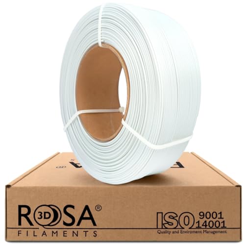 ROSA 3D PLA Starter Filament 1.75 mm für 3D Drucker | Druckmaterialien Leicht Glänzend Bioabbaubar PLA 3D Drucker Filament | Filament 3D Printing Materials | Weiß Refill 1 kg von ROSA 3D FILAMENTS