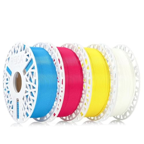 ROSA 3D Set 4 x PLA Starter Filament 1.75 mm für 3D Drucker | Druckmaterialien Leicht Glänzend Bioabbaubar PLA 3D Drucker Filament | Filament 3D Printing Materials | Lithophan CMYK Spule 4 x 1 kg von ROSA 3D FILAMENTS