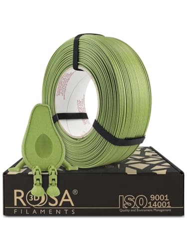 ROSA PLA CF Filament 1.75 mm für 3D Drucker - PLA Filament mit Carbon Fiber - Grün mit Matt Finish - 3D Printing Materials für Dekorobjekte - Refill 1 kg Avocado Guacamole von ROSA 3D FILAMENTS