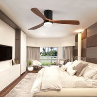 52-Zoll-Deckenventilator mit Licht für den Innenbereich, 18 W einstellbare LED, 3 Flügel aus Massivholz, 6-stufiger, leiser Umkehrmotor, 52-Zoll-Deckenventilator mit Licht für den Innenbereich, 18 W einstellbare LED, 3 Flügel aus Massivholz, 6-stufiger, leiser Umkehrmotor, von ROSAHQNDA