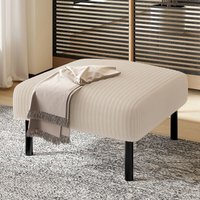 Rosahqnda - Cord-Sofa-Fußhocker, Metallrahmen, Sofa-Fußstütze, Fußhocker, Hocker, Beistelltisch, Beige von ROSAHQNDA