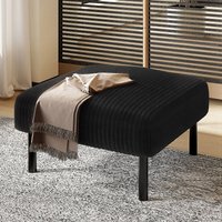 Cord-Sofa-Fußhocker, Metallrahmen, Sofa-Fußstütze, Fußhocker, Hocker, Beistelltisch, Schwarz von ROSAHQNDA