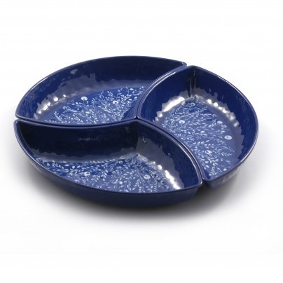 Nador 3-Chip und Dip, Melamin, Blau, 0,1 x 0,1 x 0,1 cm von ROSE & TULIPANI MILANO