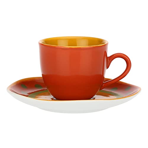 ROSE & TULIPANI - Set mit 6 Kaffeetassen und Untertasse Rot Cottage von ROSE & TULIPANI MILANO