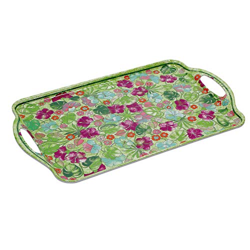 Rose & Tulipani – rechteckiges Tablett mit Griffen aus Geschenkbox, Küche – Linie Aloha – Geschenkidee – Melamin – 48,5 x 29,5 x 2,2 cm von ROSE & TULIPANI MILANO