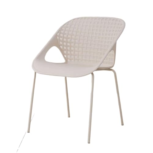 2 stücke Kunststoff Esszimmerstuhl Rückenlehne Stuhl Einfacher Wohnzimmerstuhl Stapelbarer Aufbewahrungsküchenstuhl Mit Armlehnen for Küchenbalkon(Blanc) von ROSEEONNE