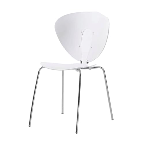 4 Stück Esszimmerstühle Metallrahmen Rückenlehne Küchenstuhl rutschfeste Matte Wohnzimmerstuhl for Küche Restaurant Bar Balkon(Blanc) von ROSEEONNE