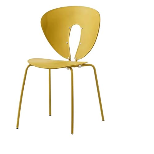 4 Stück Esszimmerstühle Metallrahmen Rückenlehne Küchenstuhl rutschfeste Matte Wohnzimmerstuhl for Küche Restaurant Bar Balkon(Geel) von ROSEEONNE
